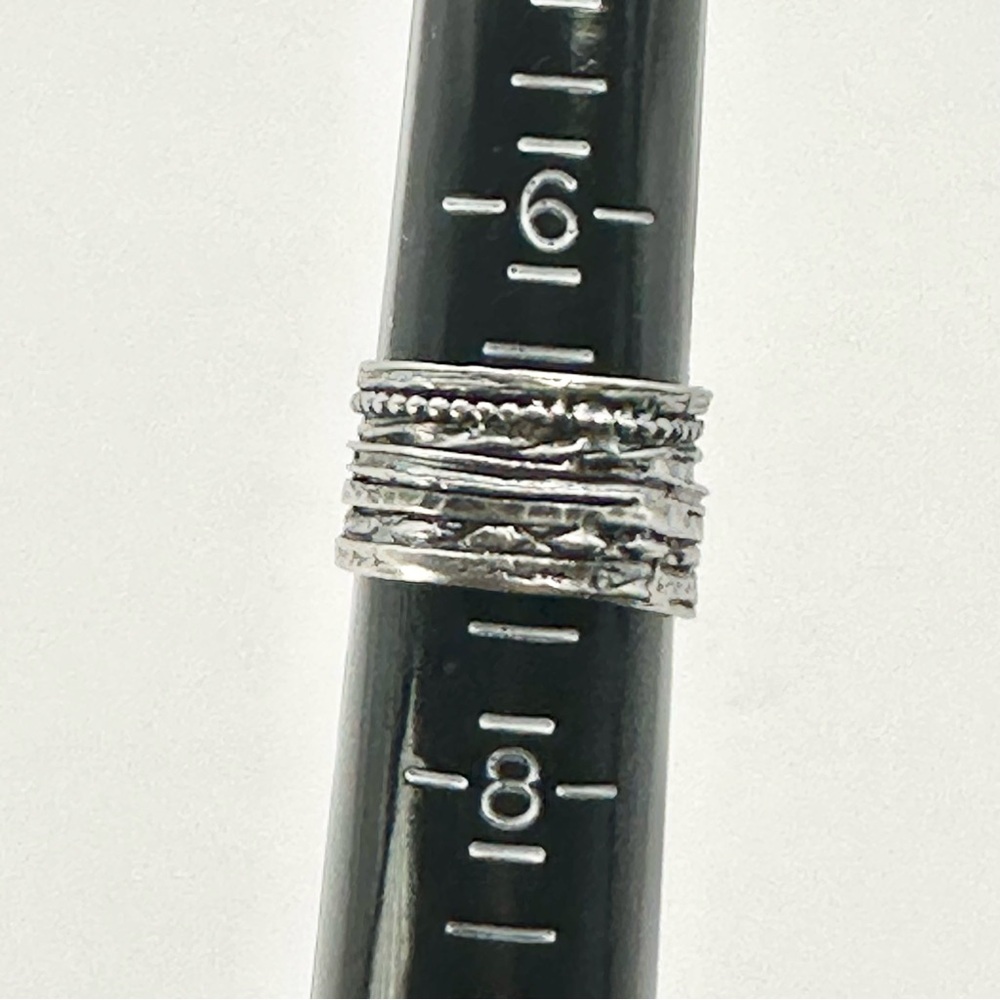 Sterling Silver & Pearl Wide Band Ring size 7 - Picture 11 of 11